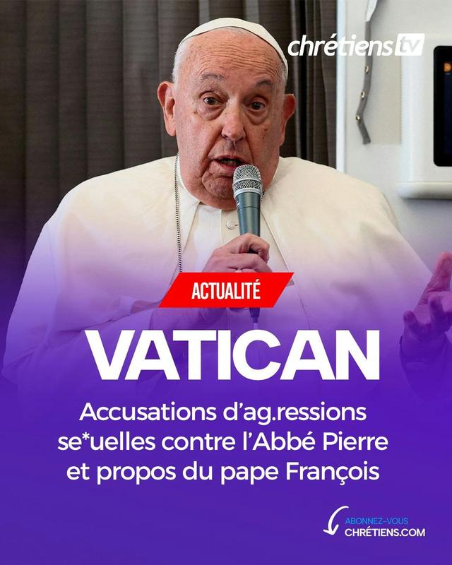 La Conférence des évêques de France a déclaré samedi que les propos du pape François concernant les accusations de violences sexuelles contre l’abbé Pierre, encourageaient « un travail de vérité ».